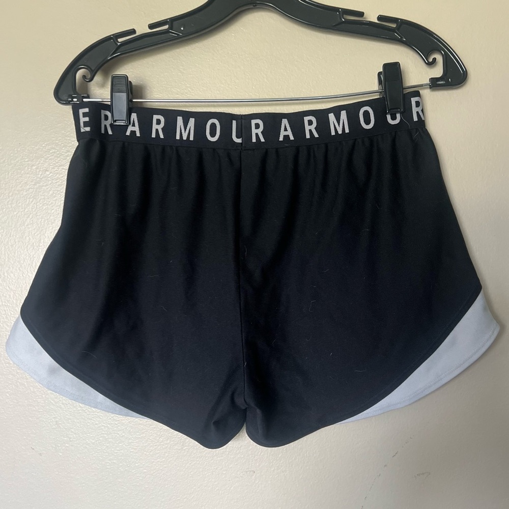 Under Armour Women's Athletic Shorts in Black and White - Picture 3 of 4
